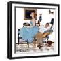 One Way Affair  - Saturday Evening Post "Leading Ladies", September 10, 1955 pg.23-George Hughes-Framed Premium Giclee Print