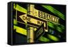 One Way and Broadway Signs-Jon Hicks-Framed Stretched Canvas