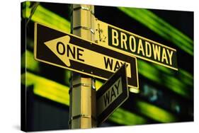 One Way and Broadway Signs-Jon Hicks-Stretched Canvas