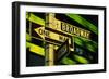 One Way and Broadway Signs-Jon Hicks-Framed Photographic Print