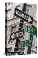 One Way and Fifth Avenue Signs, Manhattan, New York, USA-Stefano Politi Markovina-Stretched Canvas