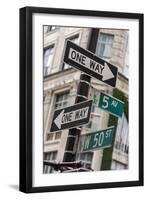 One Way and Fifth Avenue Signs, Manhattan, New York, USA-Stefano Politi Markovina-Framed Photographic Print