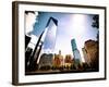 One World Trade Center (1WTC) and the 9/11 Memorial, Manhattan, New York, Vintage Colors-Philippe Hugonnard-Framed Photographic Print