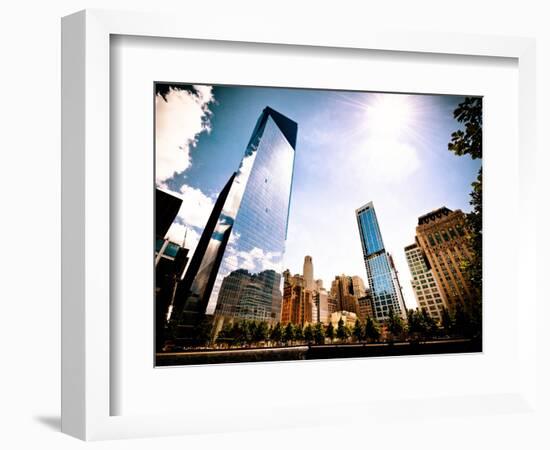 One World Trade Center (1WTC) and the 9/11 Memorial, Manhattan, New York, Vintage Colors-Philippe Hugonnard-Framed Photographic Print