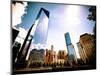 One World Trade Center (1WTC) and the 9/11 Memorial, Manhattan, New York, Vintage Colors-Philippe Hugonnard-Mounted Photographic Print