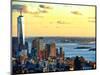 One World Trade Center (1WTC) at Sunset, Hudson River and Statue of Liberty View, Manhattan, NYC-Philippe Hugonnard-Mounted Photographic Print