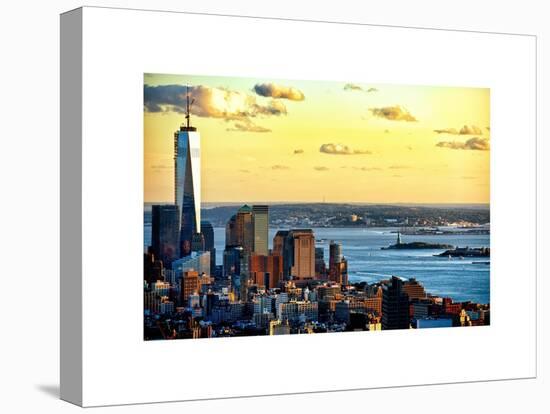 One World Trade Center (1WTC) at Sunset, Hudson River and Statue of Liberty View, Manhattan, NYC-Philippe Hugonnard-Stretched Canvas