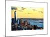 One World Trade Center (1WTC) at Sunset, Hudson River and Statue of Liberty View, Manhattan, NYC-Philippe Hugonnard-Mounted Art Print