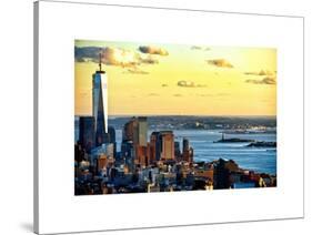 One World Trade Center (1WTC) at Sunset, Hudson River and Statue of Liberty View, Manhattan, NYC-Philippe Hugonnard-Stretched Canvas