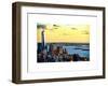 One World Trade Center (1WTC) at Sunset, Hudson River and Statue of Liberty View, Manhattan, NYC-Philippe Hugonnard-Framed Art Print