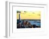 One World Trade Center (1WTC) at Sunset, Hudson River and Statue of Liberty View, Manhattan, NYC-Philippe Hugonnard-Framed Art Print