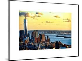 One World Trade Center (1WTC) at Sunset, Hudson River and Statue of Liberty View, Manhattan, NYC-Philippe Hugonnard-Mounted Art Print