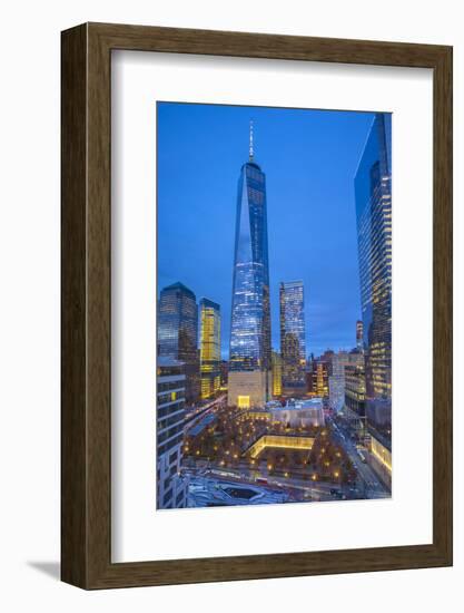 One World Trade Center and 911 Memorial, Lower Manhattan, New York City, New York, USA-Jon Arnold-Framed Premium Photographic Print