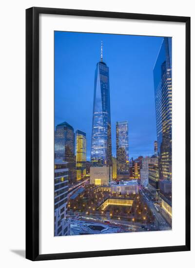 One World Trade Center and 911 Memorial, Lower Manhattan, New York City, New York, USA-Jon Arnold-Framed Photographic Print