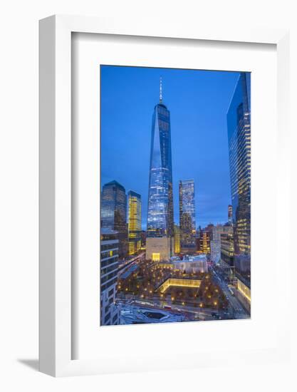 One World Trade Center and 911 Memorial, Lower Manhattan, New York City, New York, USA-Jon Arnold-Framed Photographic Print