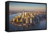 One World Trade Center and Lower Manhattan, New York City, New York, USA-Jon Arnold-Framed Stretched Canvas