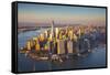 One World Trade Center and Lower Manhattan, New York City, New York, USA-Jon Arnold-Framed Stretched Canvas