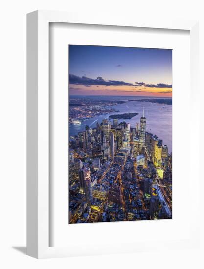 One World Trade Center and Lower Manhattan, New York City, New York, USA-Jon Arnold-Framed Photographic Print