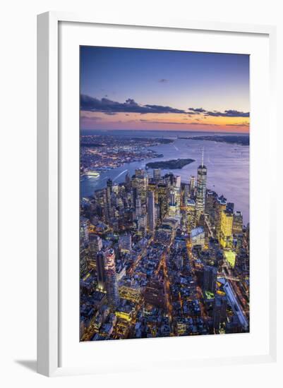 One World Trade Center and Lower Manhattan, New York City, New York, USA-Jon Arnold-Framed Photographic Print