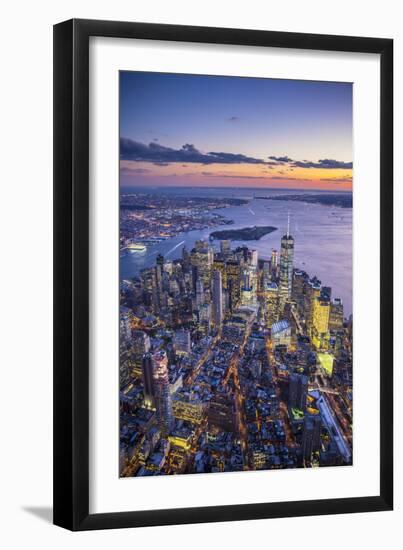 One World Trade Center and Lower Manhattan, New York City, New York, USA-Jon Arnold-Framed Photographic Print