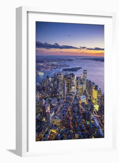 One World Trade Center and Lower Manhattan, New York City, New York, USA-Jon Arnold-Framed Photographic Print