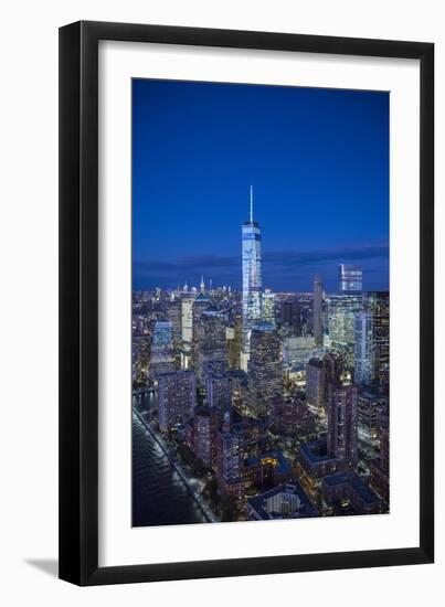 One World Trade Center and Lower Manhattan, New York City, New York, USA-Jon Arnold-Framed Photographic Print