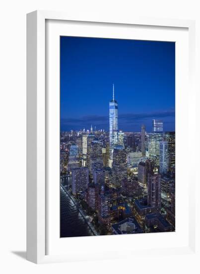 One World Trade Center and Lower Manhattan, New York City, New York, USA-Jon Arnold-Framed Photographic Print