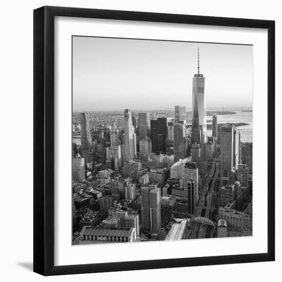 One World Trade Center and Lower Manhattan, New York City, New York, USA-Jon Arnold-Framed Photographic Print