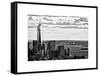 One World Trade Center and Statue of Liberty Views, Manhattan, New York, White Frame-Philippe Hugonnard-Framed Stretched Canvas