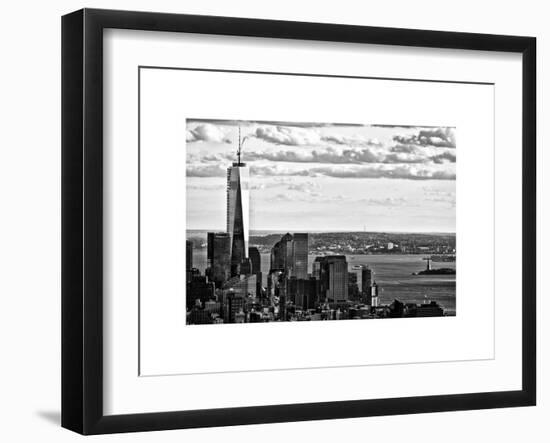 One World Trade Center and Statue of Liberty Views, Manhattan, New York, White Frame-Philippe Hugonnard-Framed Art Print