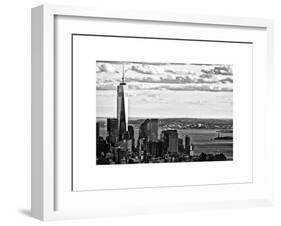 One World Trade Center and Statue of Liberty Views, Manhattan, New York, White Frame-Philippe Hugonnard-Framed Art Print