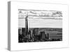 One World Trade Center and Statue of Liberty Views, Manhattan, New York, White Frame-Philippe Hugonnard-Stretched Canvas