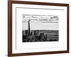 One World Trade Center and Statue of Liberty Views, Manhattan, New York, White Frame-Philippe Hugonnard-Framed Art Print