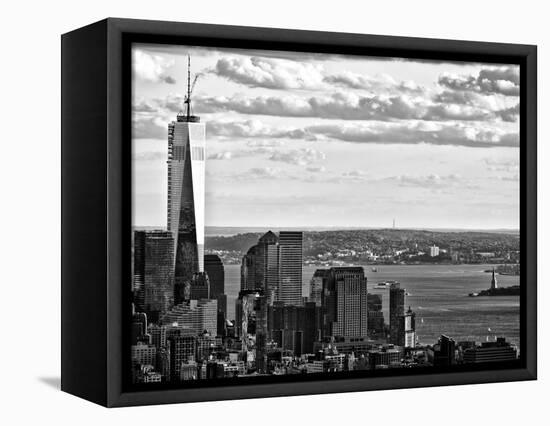 One World Trade Center and Statue of Liberty Views, Manhattan, New York-Philippe Hugonnard-Framed Stretched Canvas