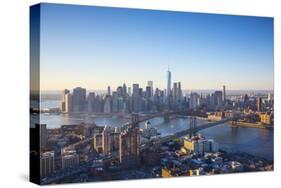 One World Trade Center, Manhattan and Brooklyn Bridges, Manhattan, New York City, New York, USA-Jon Arnold-Stretched Canvas