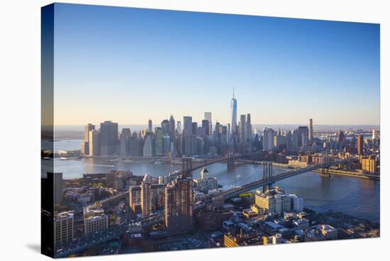 One World Trade Center, Manhattan and Brooklyn Bridges, Manhattan, New York City, New York, USA-Jon Arnold-Stretched Canvas