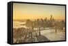 One World Trade Center, Manhattan and Brooklyn Bridges, Manhattan, New York City, New York, USA-Jon Arnold-Framed Stretched Canvas