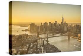 One World Trade Center, Manhattan and Brooklyn Bridges, Manhattan, New York City, New York, USA-Jon Arnold-Stretched Canvas