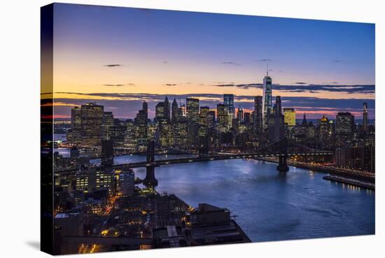 One World Trade Center, Manhattan and Brooklyn Bridges, Manhattan, New York City, New York, USA-Jon Arnold-Stretched Canvas