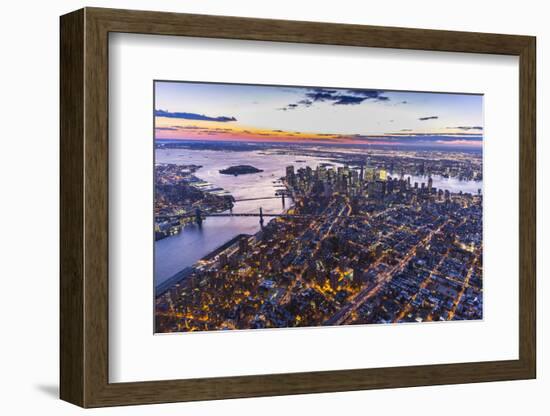 One World Trade Center, Manhattan and Brooklyn Bridges, Manhattan, New York City, New York, USA-Jon Arnold-Framed Premium Photographic Print