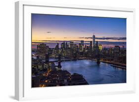 One World Trade Center, Manhattan and Brooklyn Bridges, Manhattan, New York City, New York, USA-Jon Arnold-Framed Photographic Print