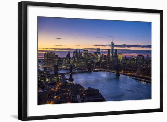 One World Trade Center, Manhattan and Brooklyn Bridges, Manhattan, New York City, New York, USA-Jon Arnold-Framed Photographic Print