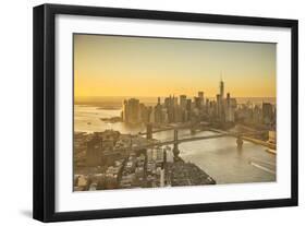 One World Trade Center, Manhattan and Brooklyn Bridges, Manhattan, New York City, New York, USA-Jon Arnold-Framed Photographic Print