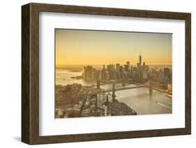 One World Trade Center, Manhattan and Brooklyn Bridges, Manhattan, New York City, New York, USA-Jon Arnold-Framed Photographic Print