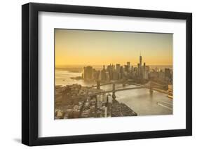 One World Trade Center, Manhattan and Brooklyn Bridges, Manhattan, New York City, New York, USA-Jon Arnold-Framed Photographic Print