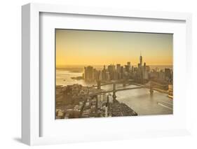 One World Trade Center, Manhattan and Brooklyn Bridges, Manhattan, New York City, New York, USA-Jon Arnold-Framed Photographic Print