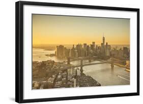 One World Trade Center, Manhattan and Brooklyn Bridges, Manhattan, New York City, New York, USA-Jon Arnold-Framed Photographic Print