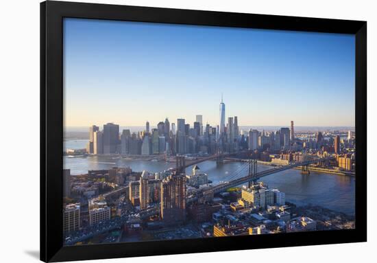 One World Trade Center, Manhattan and Brooklyn Bridges, Manhattan, New York City, New York, USA-Jon Arnold-Framed Photographic Print