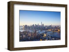 One World Trade Center, Manhattan and Brooklyn Bridges, Manhattan, New York City, New York, USA-Jon Arnold-Framed Photographic Print