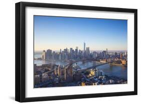 One World Trade Center, Manhattan and Brooklyn Bridges, Manhattan, New York City, New York, USA-Jon Arnold-Framed Photographic Print